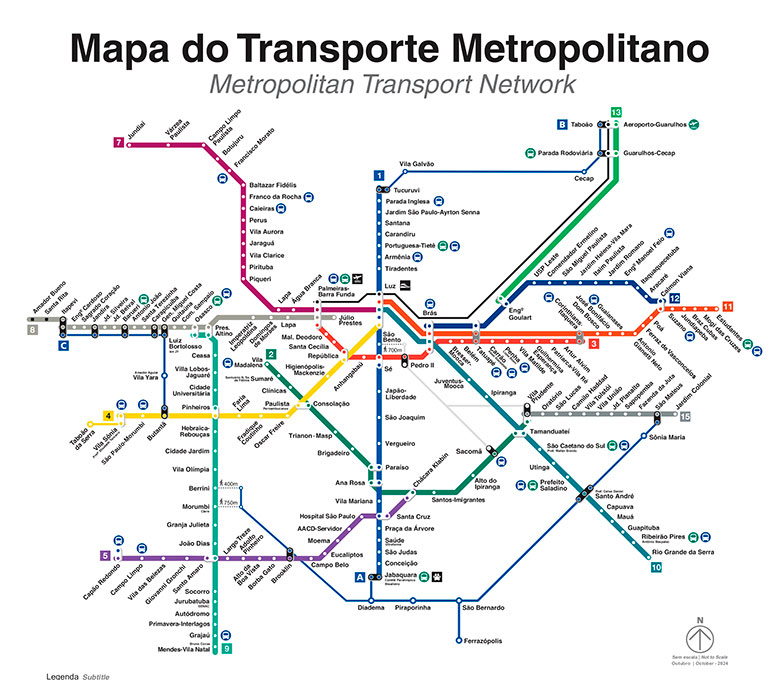 mapa metrô SP atualizado