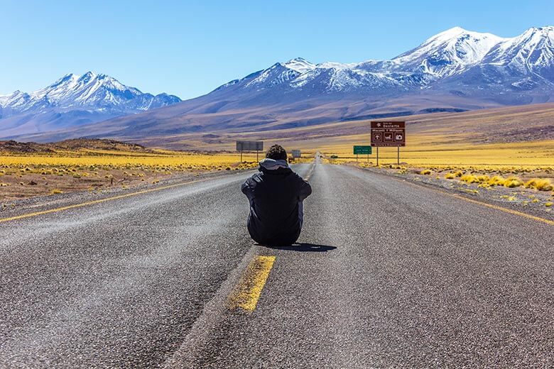 foto na estrada Atacama